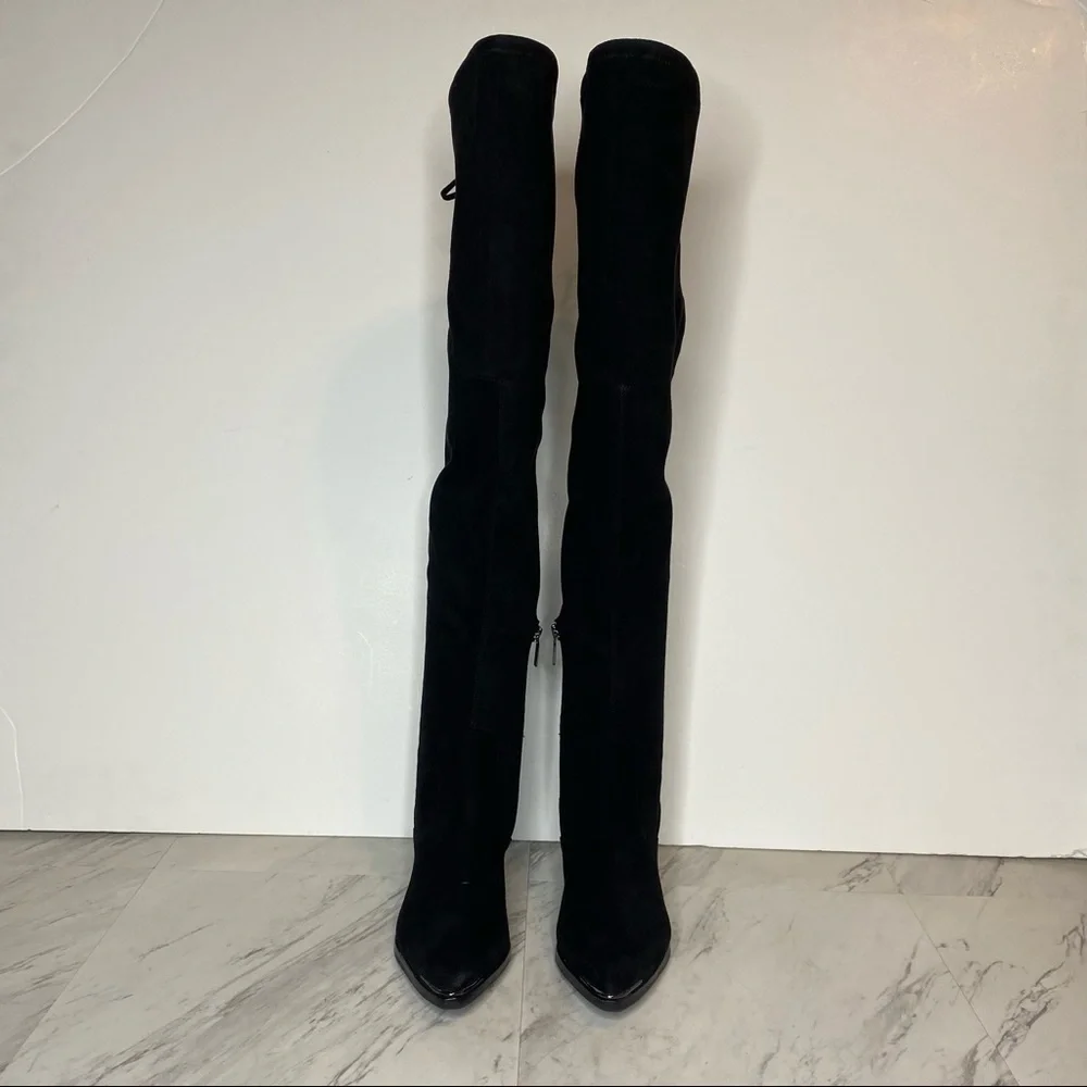 Marc Fisher Yuna Over The Knee Faux Suede Black Boot 6M